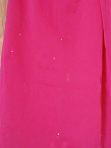 Pink Dupatta with Gold Trim