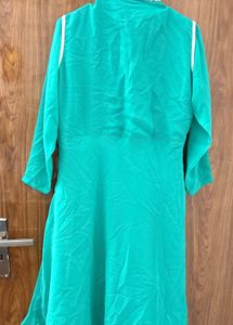 Teal Kurta Set with White Embroidery