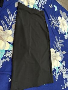 Chic Black Button-Up midi skirt and top