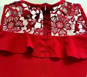 Hot Red Mini Dress For Girl's