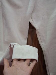 Cream Joggers with Side Stripes