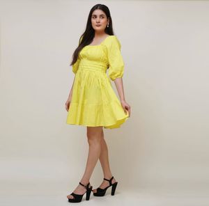 🍋lemon yellow short dress