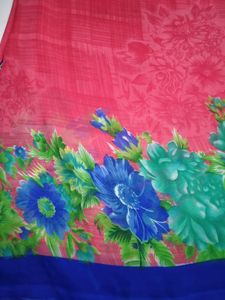 Floral print saree