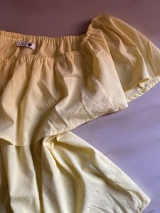 Cute Pastel Yellow Bardot Top