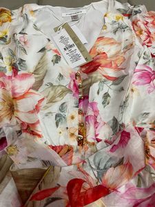 Forever New White &amp; Pink Floral Print SkaterDress