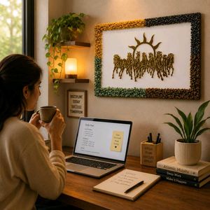 7 Horses Crystal Wall Art Frame