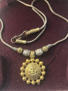 Ganesha Pendant dual tone Necklace