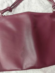 Clinique Burgundy Shoulder Bag