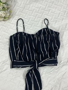 Striped Wrap Crop Top (padded)