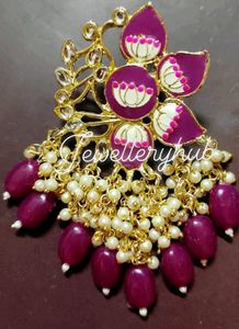 Elegant Berry &amp; Gold Chandelier Earrings❤
