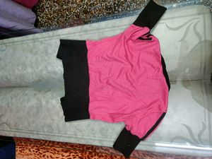 Pink &amp; Black Button-Down Cardigan
