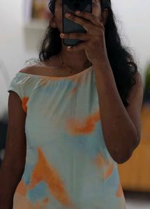 Off-Shoulder Tie-Dye Maxi Dress