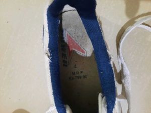 White Canvas Sneakers with Blue Trim