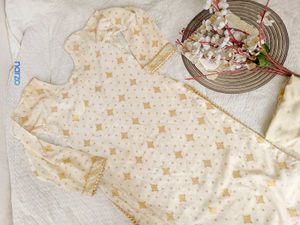 Elegant Cream Kurta Set with Dupatta