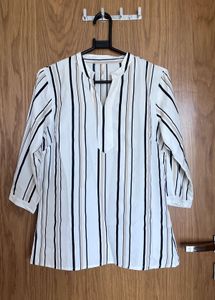 Striped V-Neck Tunic Top