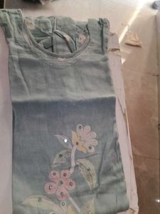 Light Blue Embroidered Blouse