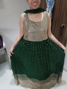 Stunning Green Sequin anarkali