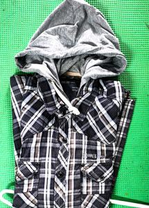 Plaid Shirt with Hoodie