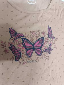 Butterfly Print Casual Top