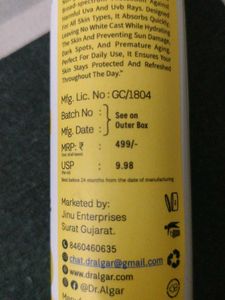 Dr. Algar Sunscreen