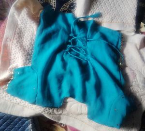 Embellished Blue Ethnic Blouse