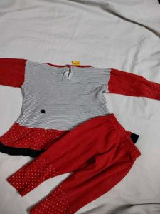 kids' Cute Giraffe Print Baby Girls Outfit