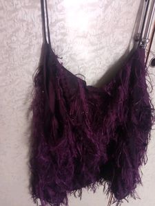 Women purple solid A-line top...
