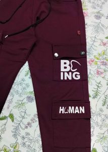 BURGUNDY CARGO PANTS