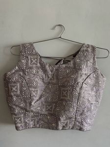 Lavender Embroidered Ethnic Blouse
