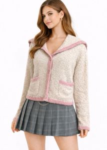 Cute Hooded Button-Up Cardigan