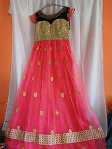 pink gold Sequin gown
