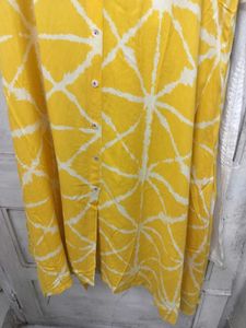 eembroidered cold shoulder yellow kurta