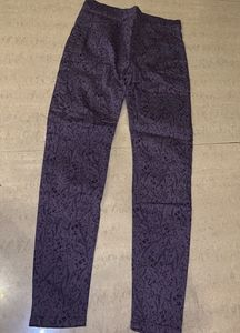 Purple Floral Print Pants