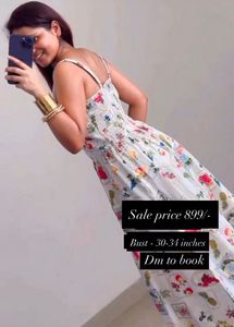 Beautiful Summer Flowy Fruit Print Maxi Dress