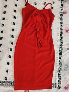 Stunning Red Ruched Bodycon Dress
