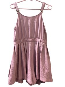 Chic Rose Pink Button-Down short jumpsuit