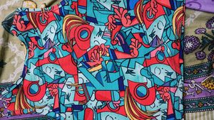 Vibrant Abstract Print Sleeveless Top
