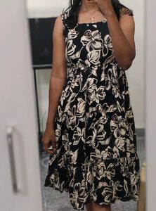 Floral Print Tiered Midi Dress