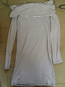 Off-the-shoulder Striped Dress