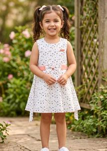 Adorable Floral Print Dress for Girls