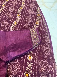 Beautiful Maroon Saree with Blouse