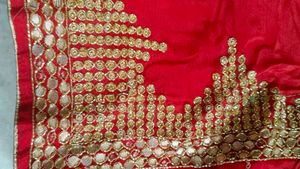 Red Embroidered Saree Border