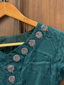 Dark green ethnic co-od set