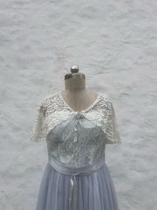 Elegant Lace Overlay Tulle Gown