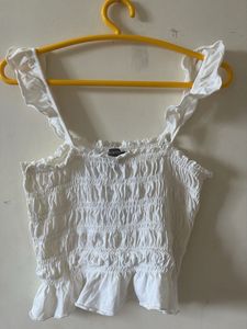 Primark Smocked Ruffle Crop Top