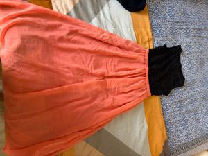 Peach & Black Dress