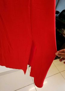 Red Slit Tie Dress in Size M