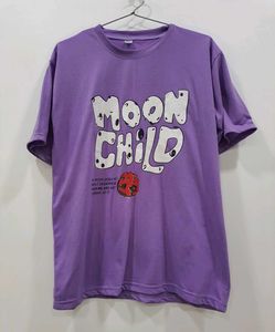 Overized Purple Moon Child Graphic T-Shirt