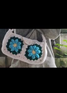 Handmade Crochet Flower Crossbody Bag