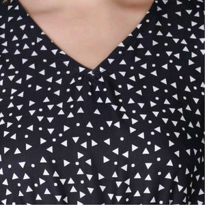 Black &amp; White Print Mini Dress